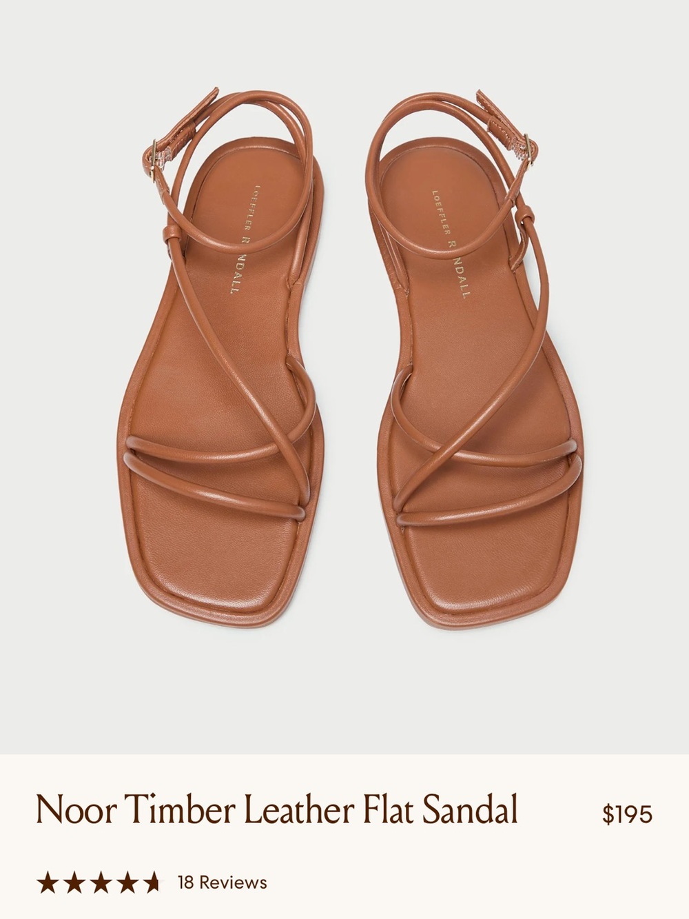Loeffler Randall Noor Timber Strappy Leather Sandal - Tan
